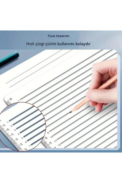 Şeffaf plastik cetvel çizgi çekme, pratik çizgi oluşturma, 1.0cm aralıklı 20.5x29.5cm ürün görseli