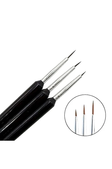 Detay Fırçası-ince Uçlu-tırnak Süsleme Fırça Seti-desen Fırçası, Altın Fırça Seti 0-00-000 (3 Ad) - Resim 2