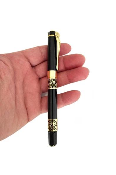 Fırça Uçlu Dolma Kalem, Brush Pen, Kurt Kılı, Hazneli, Siyah-Çini, Seramik tahrir Fırçası No:1 - Resim 2