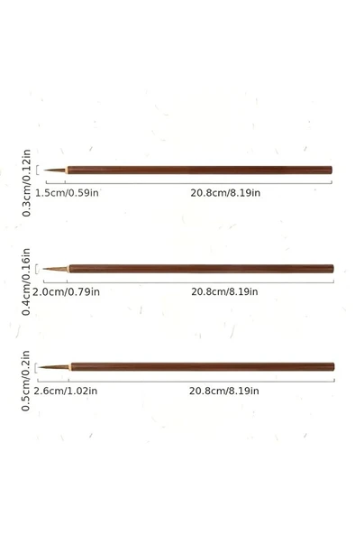 Tahrir fırça seti, çini, seramik, tezhip, minyatür, çiçek boyama, resim 11 parça-Set - Resim 5