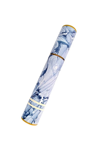 Ebru desenli kubur, fırça, kağıt , kalem saklama kutusu, süngerli silindir kutu, fırçalık-No:1 ürün görseli