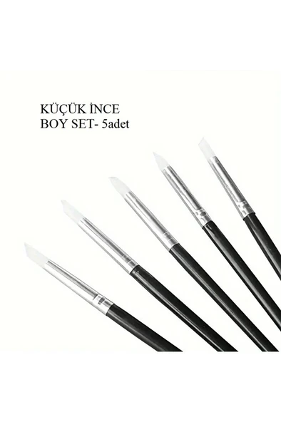 Silikon Kalem, Hobi, Çömlekçilik, Heykeltraş, Kabartma, Tırnak Sanatı-küçük ince uçlu 5Ad - 8