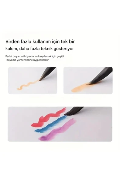 Fırça Seti, Tahrir Fırçası, Minyatür, Tezhip, Resim, Suluboya, Yağlı Boya, Akrilik-7 Parça Set - Resim 7