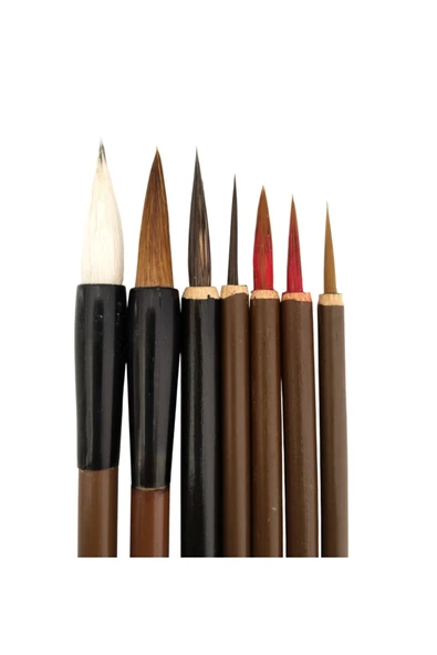 Çini tahrir, seramik sırlama fırça seti, seramik boyama, çini, vazo, resim, brush-Set 7 Parça - 4