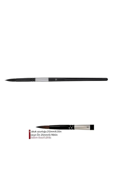 Profesyonel Sincap Saçı Fırça No:10-Tahrir Fırçası, Detay Boyama, Sulu Boya,Akrilik, Guaj, Yağlıboya ürün görseli