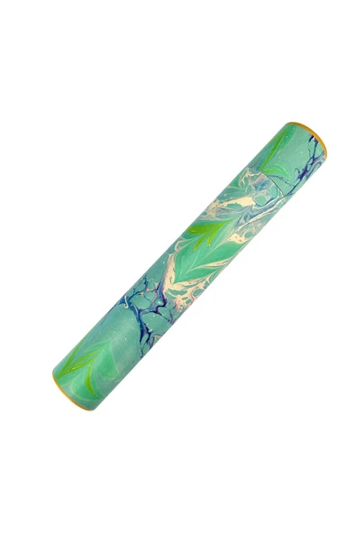 Ebru desenli kubur, fırça, kağıt , kalem saklama kutusu, süngerli silindir kutu, fırçalık-No:13 ürün görseli