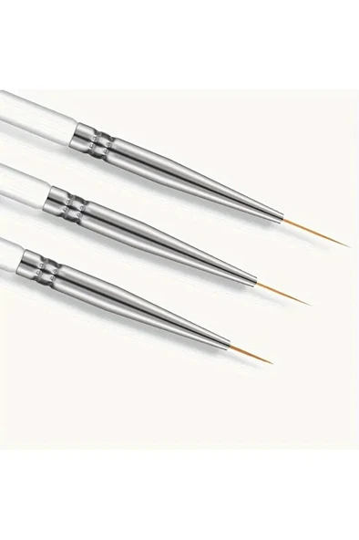 Detay fırça seti şeffaf-ince uçlu fırça-tırnak süsleme fırçası-desen fırçası, altın fırçası-3 Ad - Resim 3