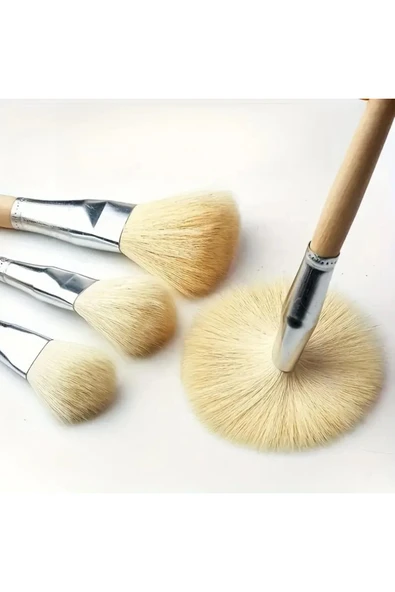 Seramik çini sırlama fırça seti, yaldızlama, vazo, cam, akrilik boyama, keçi kılı Premium-Set 7 Adet - Resim 2