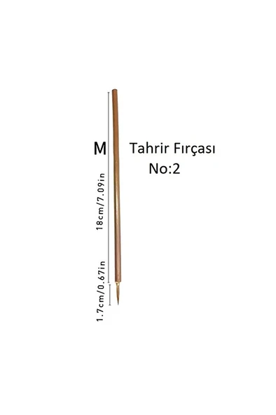 Tahrir fırçası kurt kılı No:2, çini, seramik, tezhip, minyatür, boyama, hobi işleri-1 adet - 3
