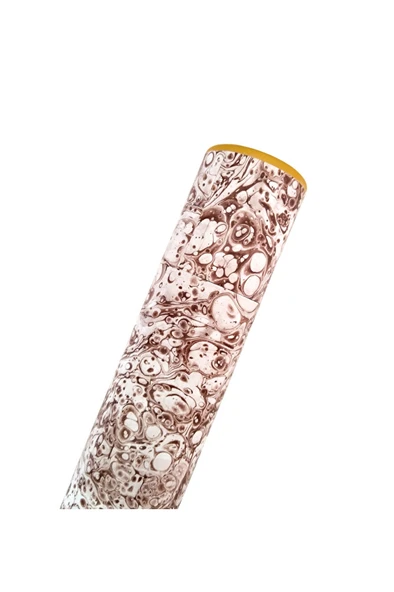 Ebru desenli kubur, fırça, kağıt , kalem saklama kutusu, süngerli silindir kutu, fırçalık-No:6 - Resim 2