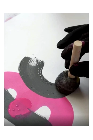 Sünger Tampon Ponpon Fırça Seti 4 Parça - (kaligrafi Yazı, Süsleme Ve Boyama) - Resim 3