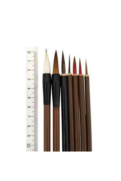Çini tahrir, seramik sırlama fırça seti, seramik boyama, çini, vazo, resim, brush-Set 7 Parça - 2
