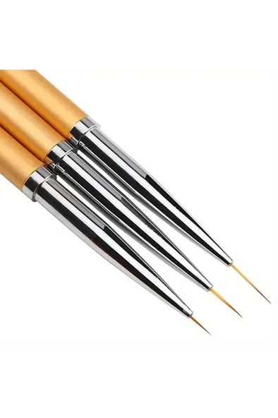 Detay Fırçası-ince Uçlu Fırça-tırnak Süsleme Fırça Seti-desen Fırçası, Altın Fırça Seti-3 Ad ürün görseli