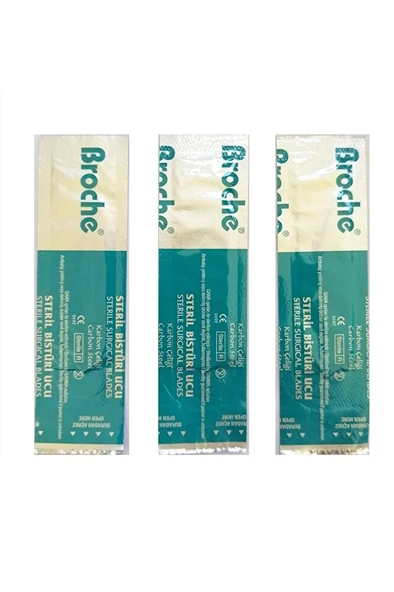 Bistüri Ucu 3 Adet Steril Karbon Çeliği (Broshe alman markası) ürün görseli