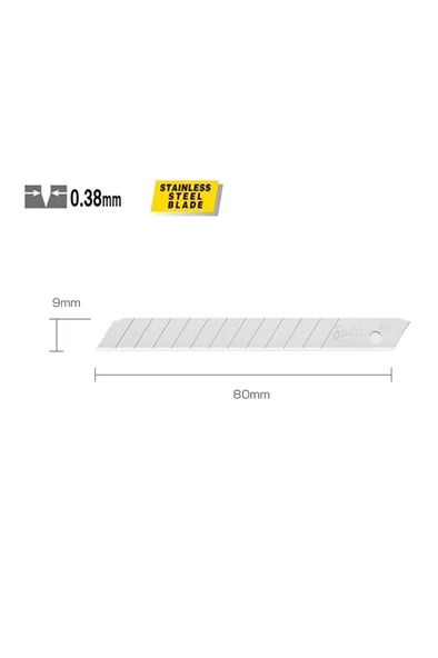 OLFA AB-50S Dar Standart Paslanmaz Maket Bıçağı Yedeği-3 Adet ürün görseli