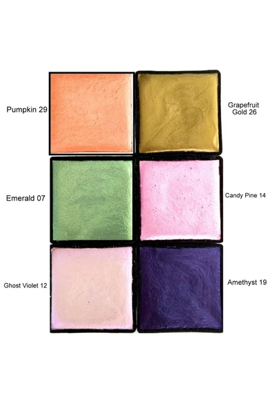 Metalik yaldız sulu boya seti, mega boy, el yapımı, profesyonel sanatçı boyası, 6 renk-set:03