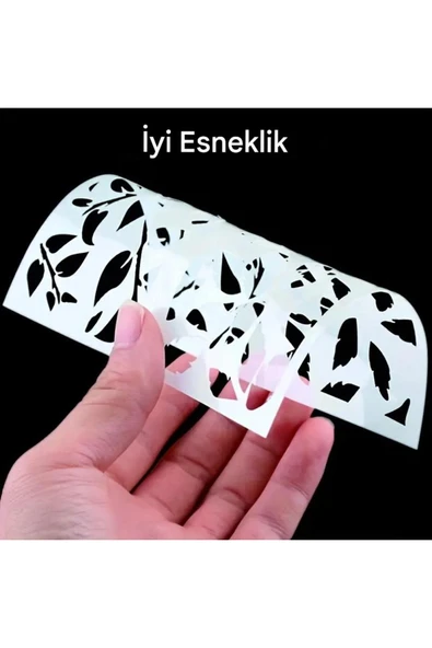 Kaligrafi harf şablonları 26 Parça 10x10cm-Çiçek Harf Şablonu, Boyama sticker - Resim 5