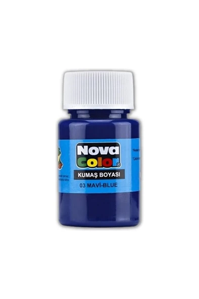 Kumaş boyası, canlı renkler, solmaz, tişört, çanta, tekstil boyası-Mavi Renk 30ml-1 Adet ürün görseli