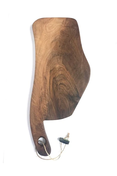 Doğal Ceviz Ağacı Kesme Tahtası Satır Formunda Özel Tasarım 40x16x2.0cm No:6 - Resim 5