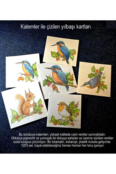 120 Renkli sulu boya kalem seti, suluboya kalemleri, hediye kalem seti, yüksek kaliteli pigment - Resim 2