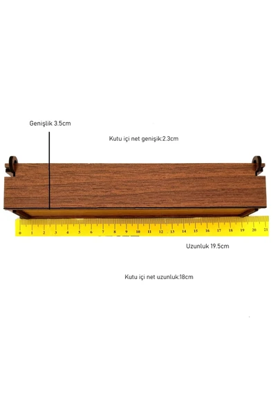 Mdf ahşap kutu dikdörtgen 3.5cmx19.5cm - Resim 2