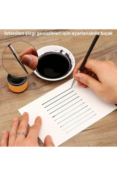 Trilin, çizgi kalemi, hassas ince çizgi, trilin kalem, siyah renk, (damlalık hediye)-1 Adet - 3
