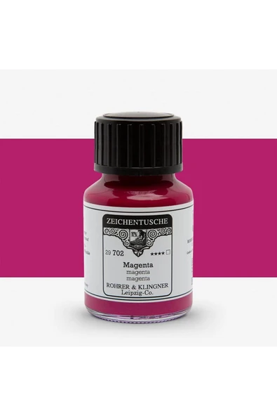 Rohrer&Klingner Kaligrafi mürekkebi Zeichentusche 29-airbrush-fırça-divit-sulu boya 50ml-702 Magenta ürün görseli