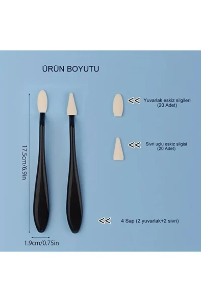 Eskiz sünger silgi, Kara kalem silgi, vurgulama, gölgelendirme ve düzeltme, sünger-44 Parça Set - Resim 2