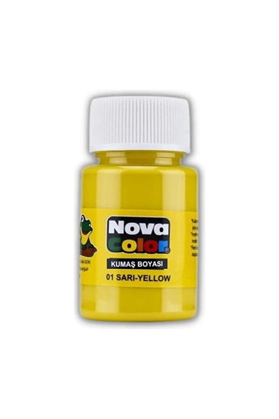 Kumaş boyası, canlı renkler, solmaz, tişört, çanta, tekstil boyası-Sarı Renk 30ml-1 Adet ürün görseli
