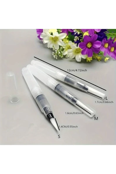 Fırça Uçlu, Brush Pen, Suluboya Fırçaları, Su Ve Mürekkep Hazneli Fırça Kalem-M Beden - Resim 6