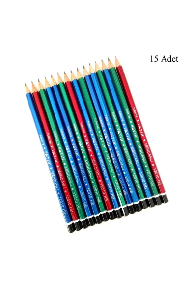 Fatih Mercanlı Siyah Kurşun Kalem 12HB-15 Adet Çok Renkli ürün görseli