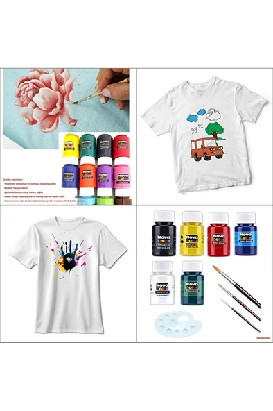 Kumaş boyası, canlı renkler, solmaz, tişört, çanta, tekstil boyası-Mavi Renk 30ml-1 Adet - Resim 2