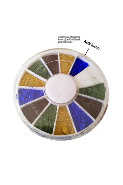 Kapaklı minik palet yuvarlak, saklama kutusu (12 Bölmeli) - Resim 2