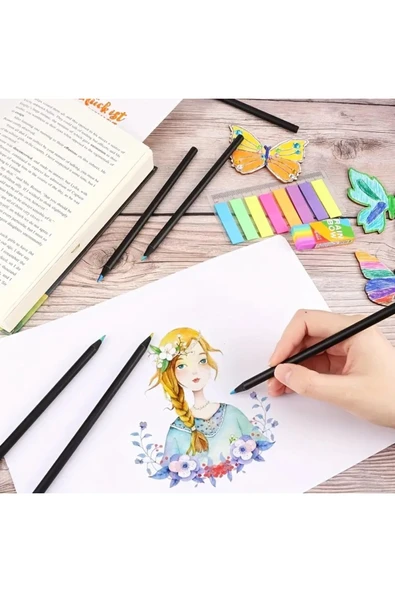 Çok Renkli Kalemler, Gökkuşağı Rengarenk Kalemler, Anaokulu Kalem, Çocuk Etkinlik Hediye 6 kalem - Resim 5