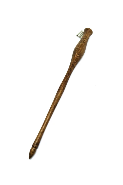 El yapımı copperplate obliq kalem sapı-kahverengi eskitme tonlar-Ardıç ağacı - Resim 5