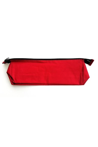 Kalemlik Fermuarlı, Kalem Çantası, Çok Amaçlı Çanta-kırmızı Renk