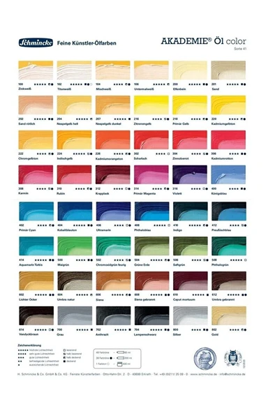 Schmincke Akademie Öl Color Wooden Box Oil Paint Set 12 X 60 Ml-akrilik Set 79112097 - Resim 3