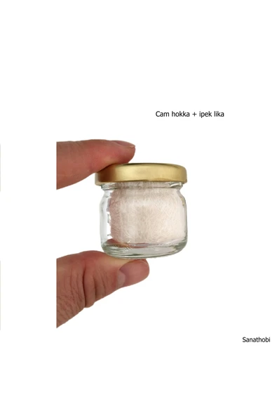 ipek Likalı Cam Hokka Sarı Kapak, Hat Sanatı Kaliigrafi, Minyatür Tezhip Hokka-28ml-4 Adet - Resim 2