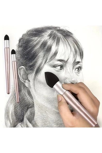 Sünger vurgulayıcı, detay gölgeleme, kara kalem silgi, pastel tonlama, yıkanabilir-Pembe Set 3'lü - Resim 6