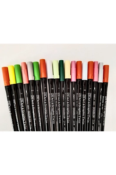 Zig Art&Graphic Twin Tut-80 ve Marvy Brush kalem seti-18 Adet set - Resim 4