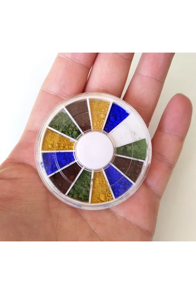 Kapaklı minik palet yuvarlak, saklama kutusu (12 Bölmeli) ürün görseli