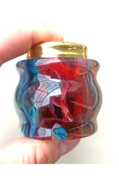 Özel El Yapımı, Pirinç Hazneli Hokka-multicoluour-yeşil Desenli - Resim 4