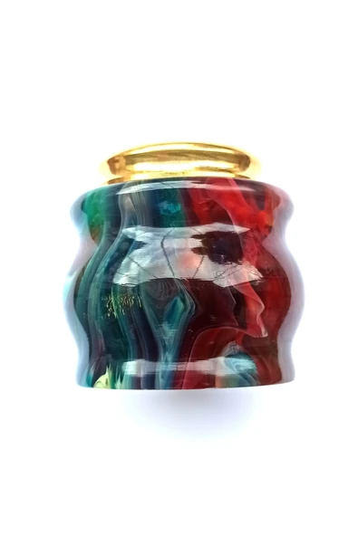 Özel El Yapımı, Pirinç Hazneli Hokka-multicoluour-yeşil Desenli - Resim 7