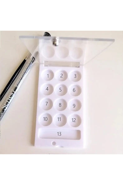 Kapaklı Minik Palet, piknik palet, saklama Kutusu, 13 bölmeli 12x7cm-30 Adet - Resim 5