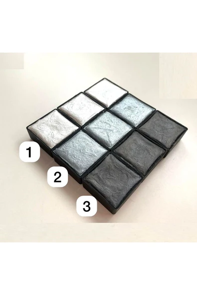 Metalik yaldız sulu boya seti, mega boy, el yapımı, profesyonel sanatçı boyası, 6 renk-set:02 - 5