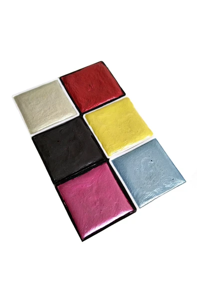 Metalik yaldız sulu boya seti, mega boy, el yapımı, profesyonel sanatçı boyası, 6 renk-set:04 - 2