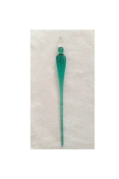 El Yapımı Cam Kalemi, Cam Kalem, Cam Çizim Kalemi, kaligrafi Kalem-Buz Yeşili - Resim 5