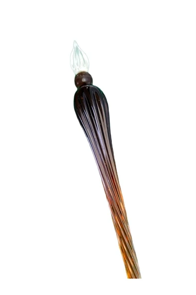 El yapımı cam kalem, cam kalem, cam çizim kalemi, kaligrafi kalem-Kehribar sarısı - 2