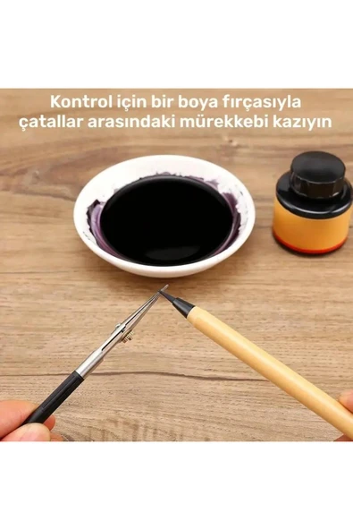 Trilin, çizgi kalemi, hassas ince çizgi, trilin kalem, siyah renk, (damlalık hediye)-1 Adet - 5