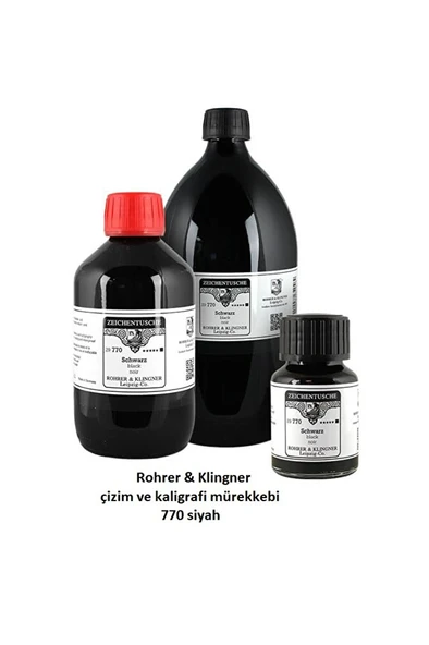 Rohrer&Klingner çizim-kaligrafi-hat mürekkebi-770 siyah 25ml (ekonomik boy) - Resim 2